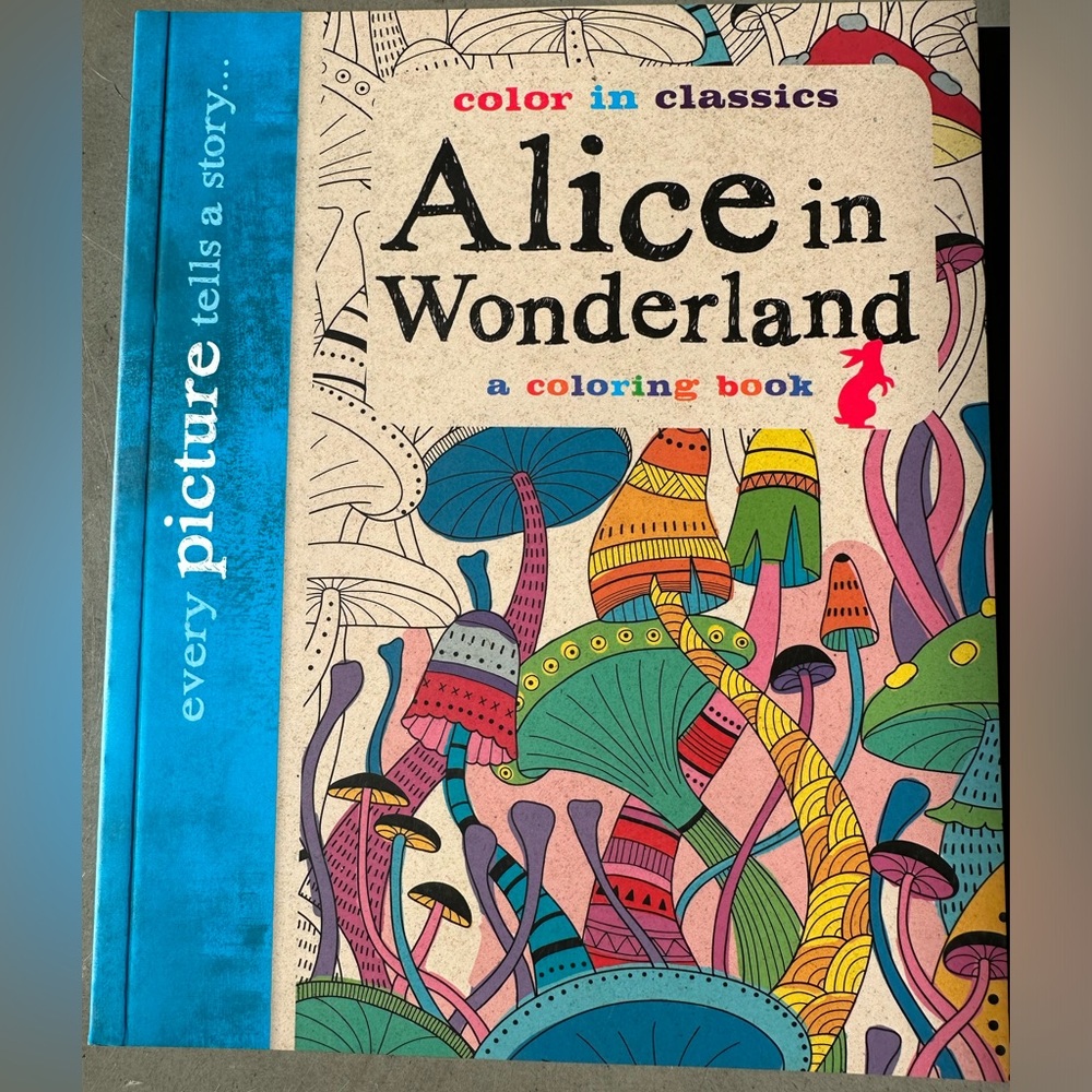 Alice in Wonderland color in classics coloring drawing book new unused vintage